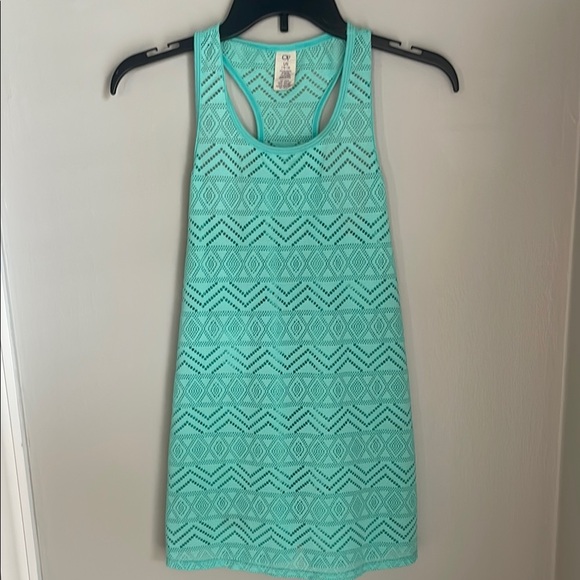 OP Girls Swim Coverup in Aqua Pattern - Picture 1 of 4